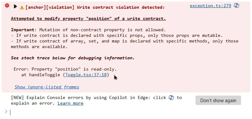 Write Contract Violation